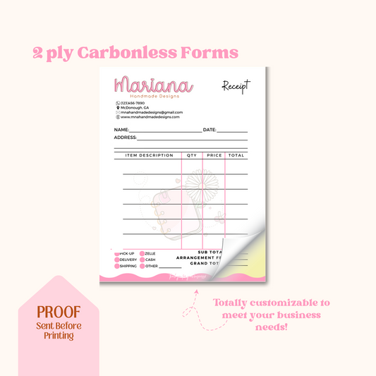 Carbonless Business Receipts
